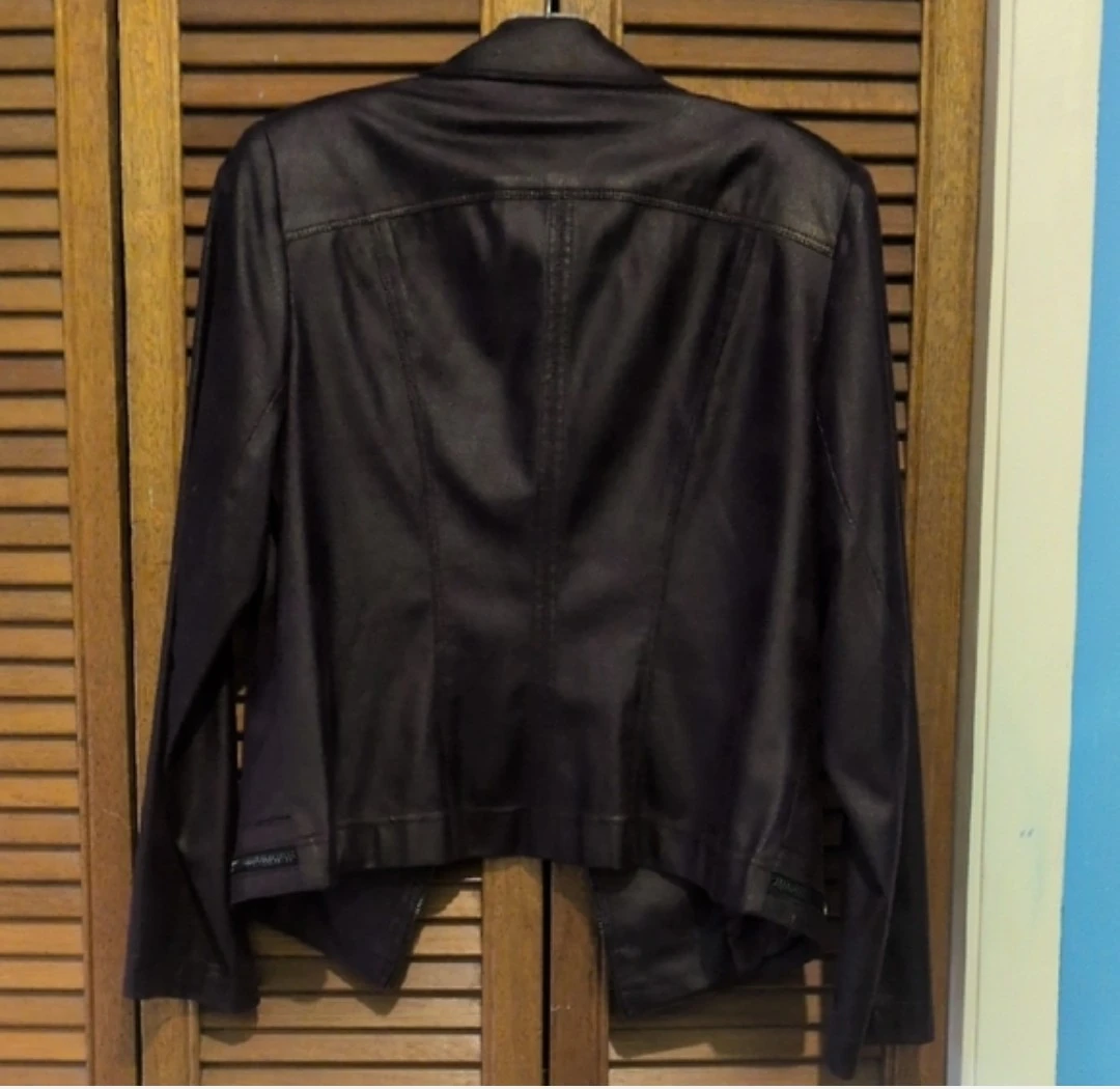 Vex Collection Faux Leather Biker Jacket - Size 40 - photo 2