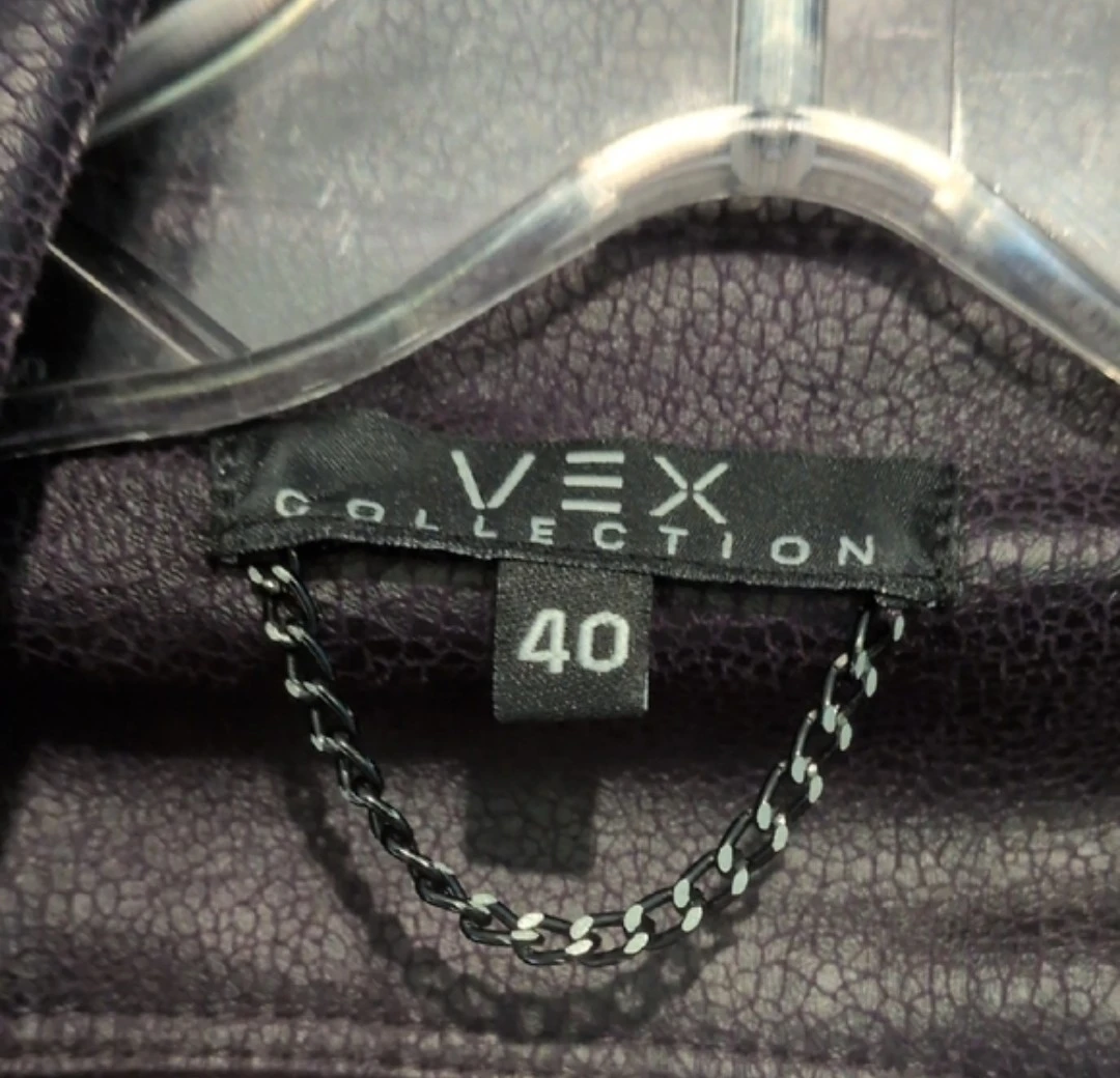 Vex Collection Faux Leather Biker Jacket - Size 40 - photo 3