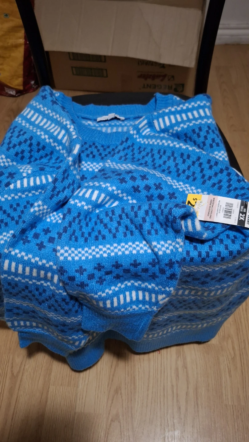 Woman's Blue Fair Isle Sweater - 2X - photo 2
