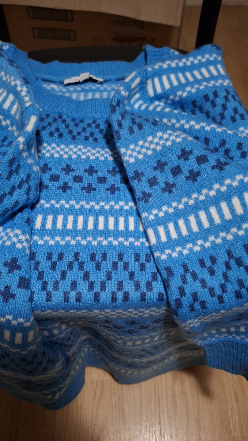 Woman's Blue Fair Isle Sweater - 2X