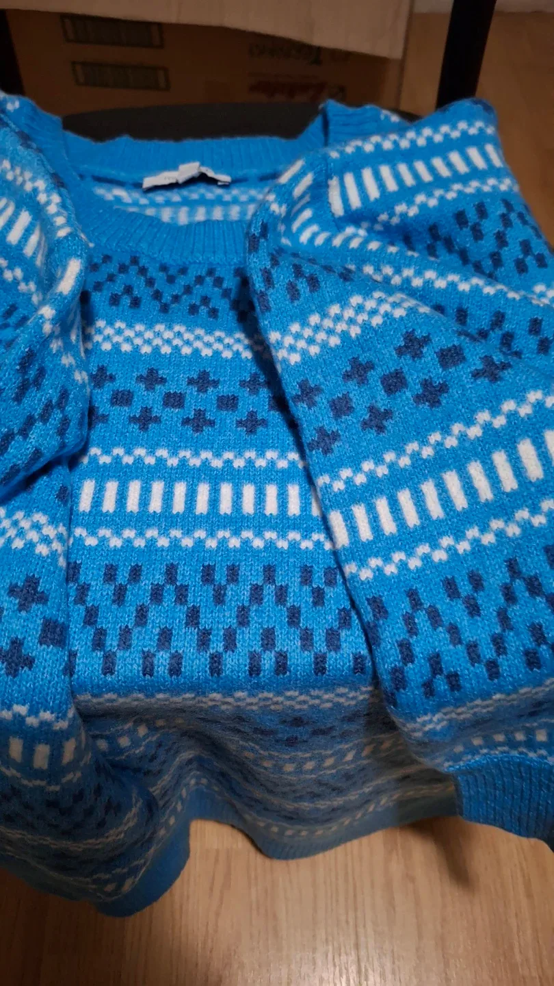 Woman's Blue Fair Isle Sweater - 2X