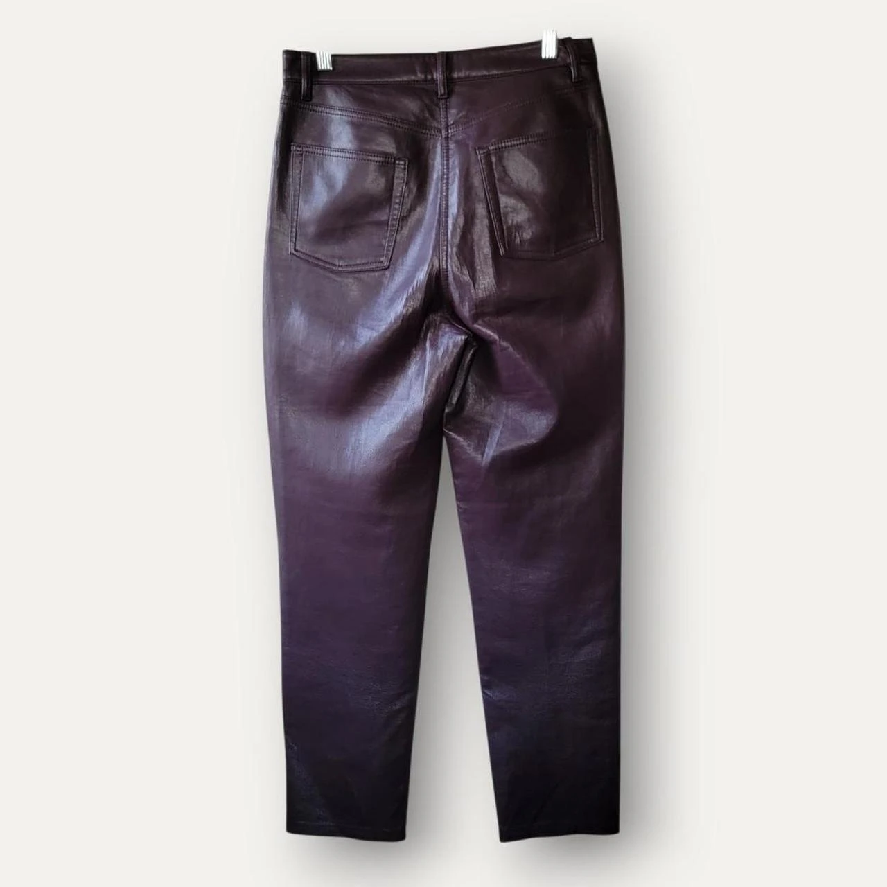 Aritzia Wilfred Faux Leather Pants Plum High Rise Size 8 - photo 4