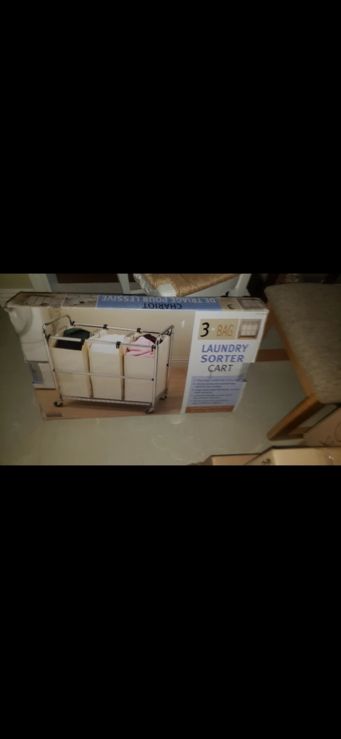 3-Bag Laundry Sorter Cart