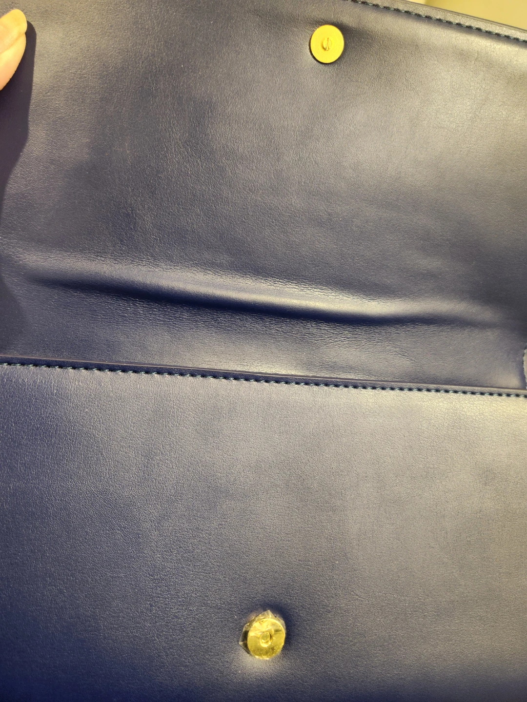 Dupe ysl Monogram Clutch Navy Blue Leather - photo 5
