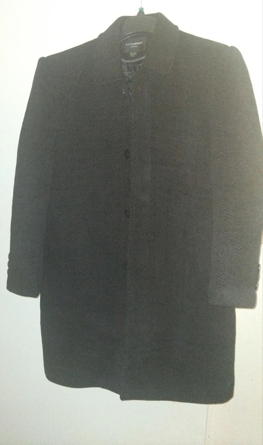 A.M. MURRONG Wool Blend Herringbone Coat - XXL