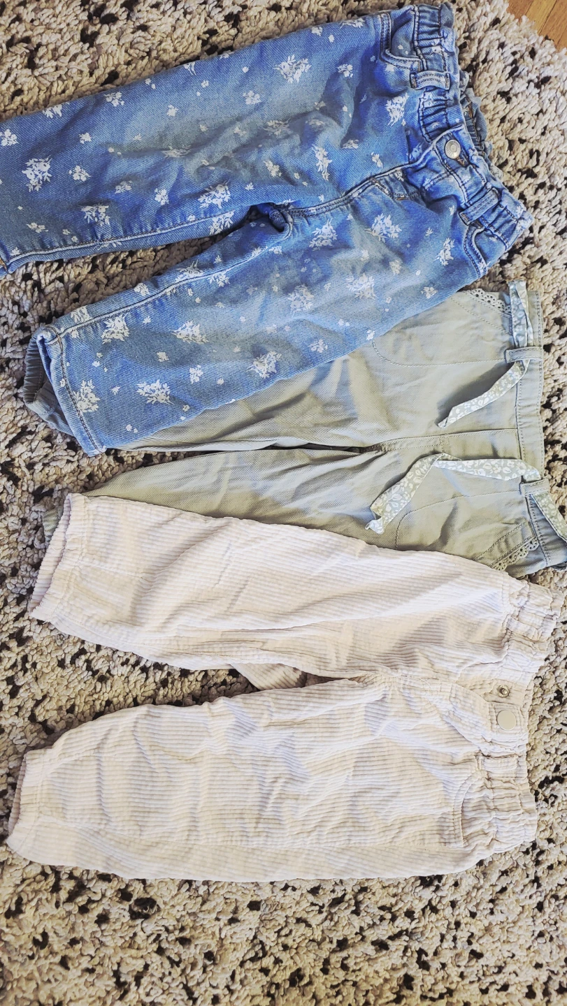 Kids Pants Bundle - Floral Denim, Grey, & Pinstripe