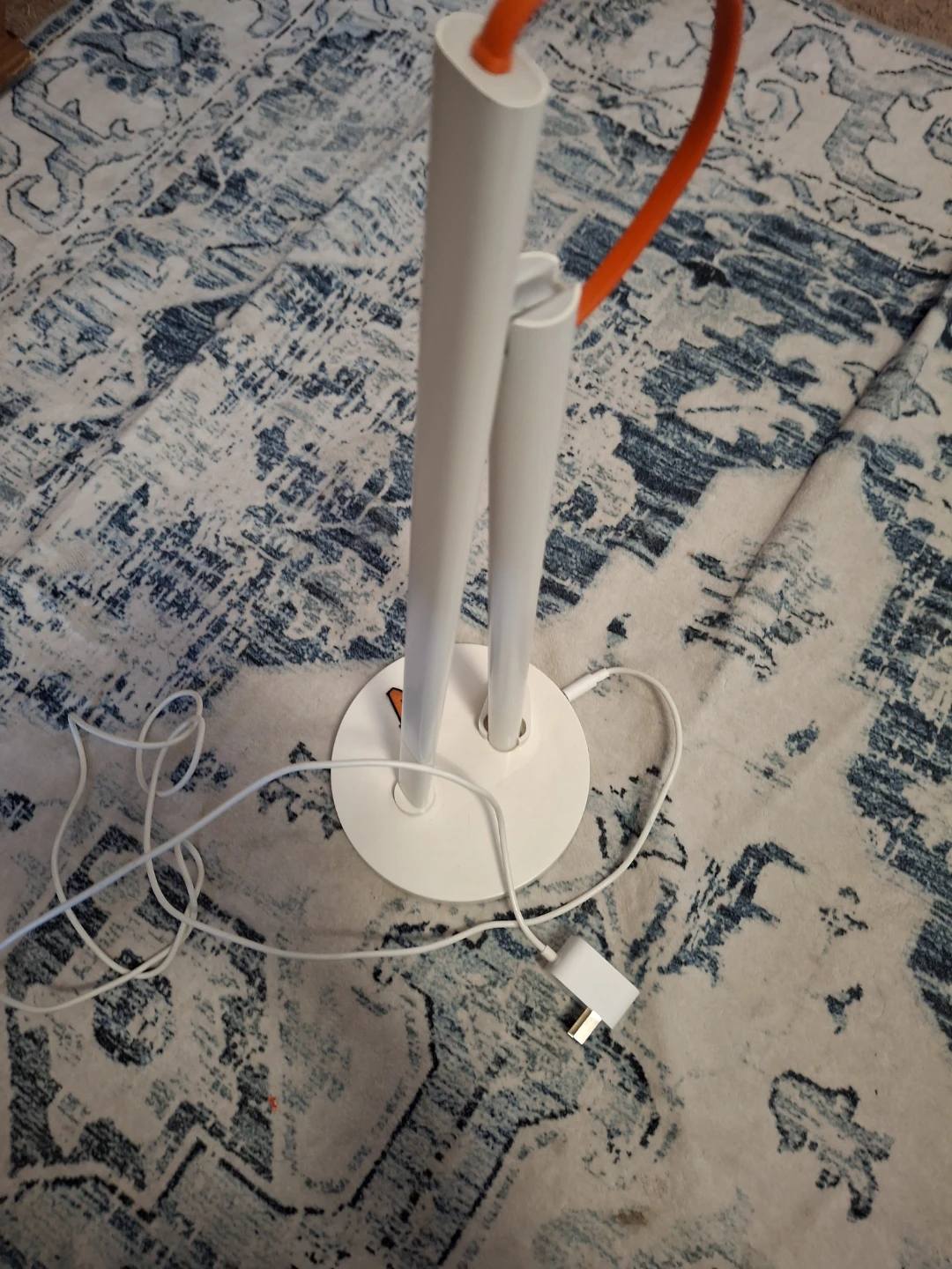 White Desk Lamp with Orange Accent - photo 2