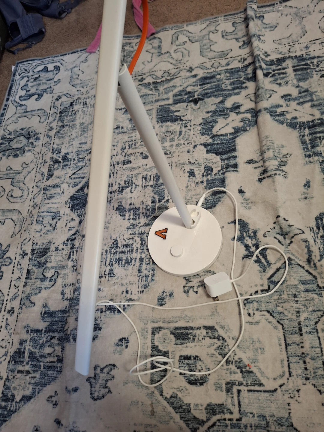 White Desk Lamp with Orange Accent - photo 3