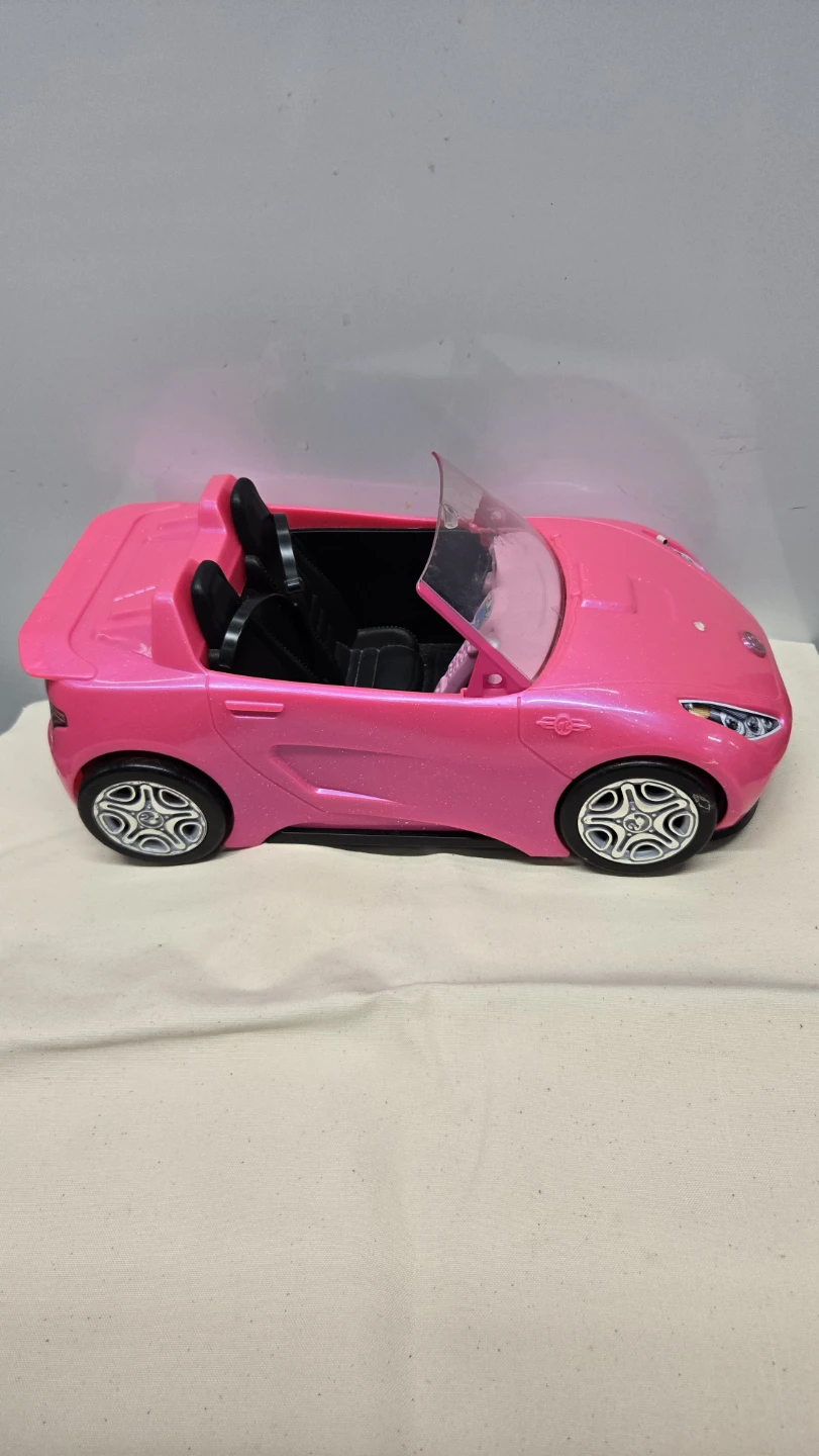Barbie Pink Glitter Convertible Toy Car