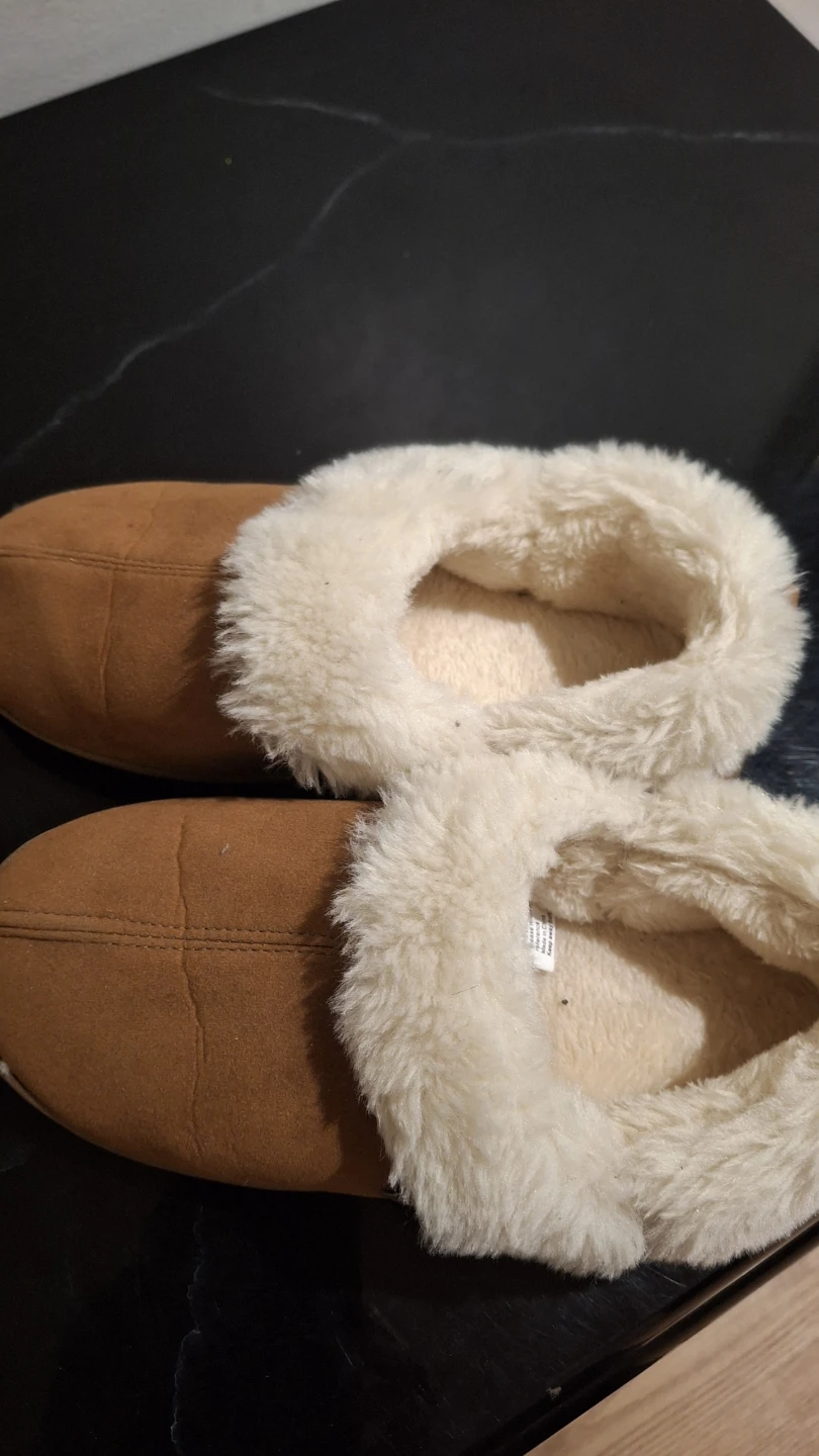 Tan Suede Slippers -   size 5-6 - photo 2