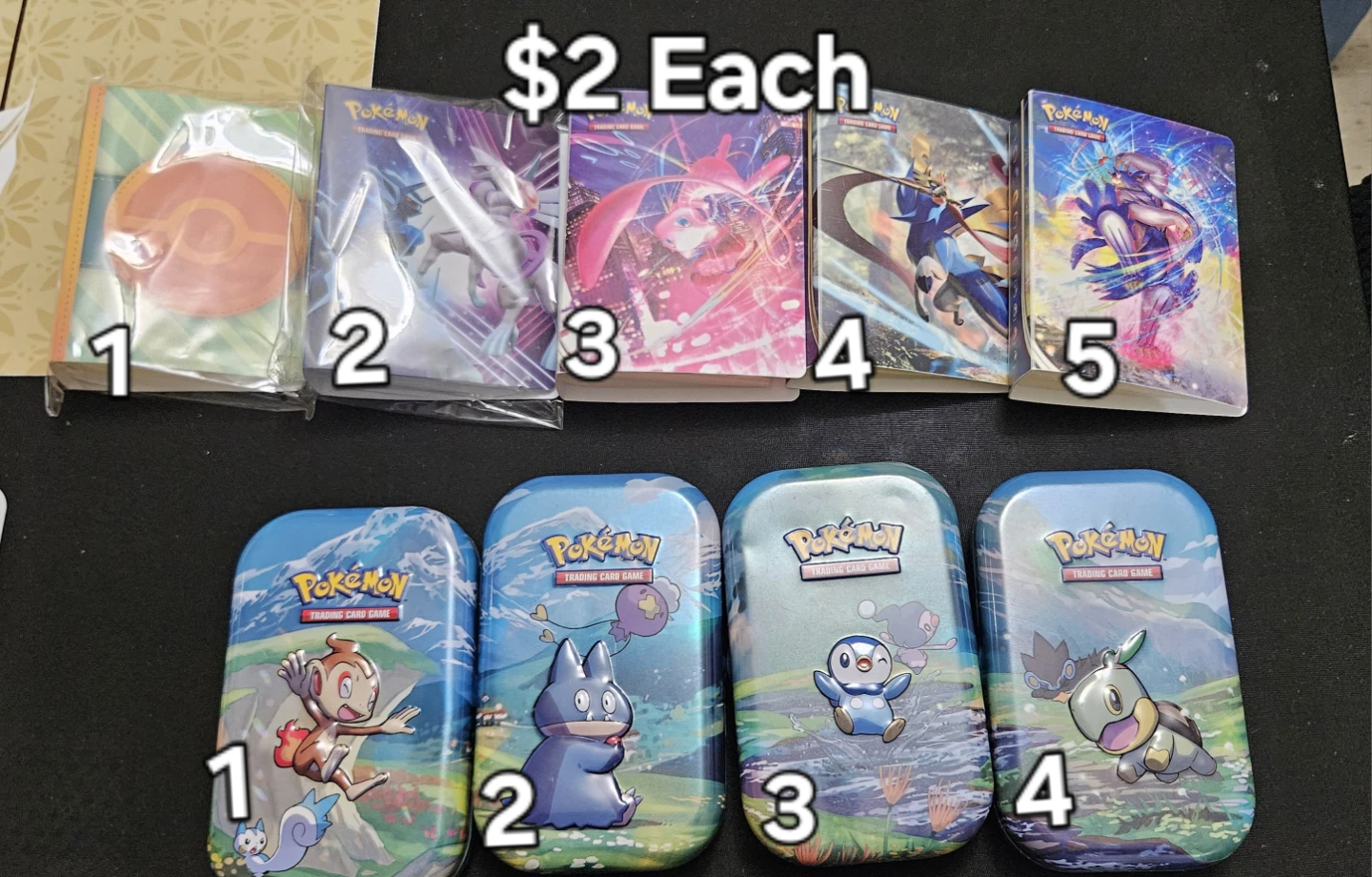 Pokemon Trading Card Game Albums and Empty Tins