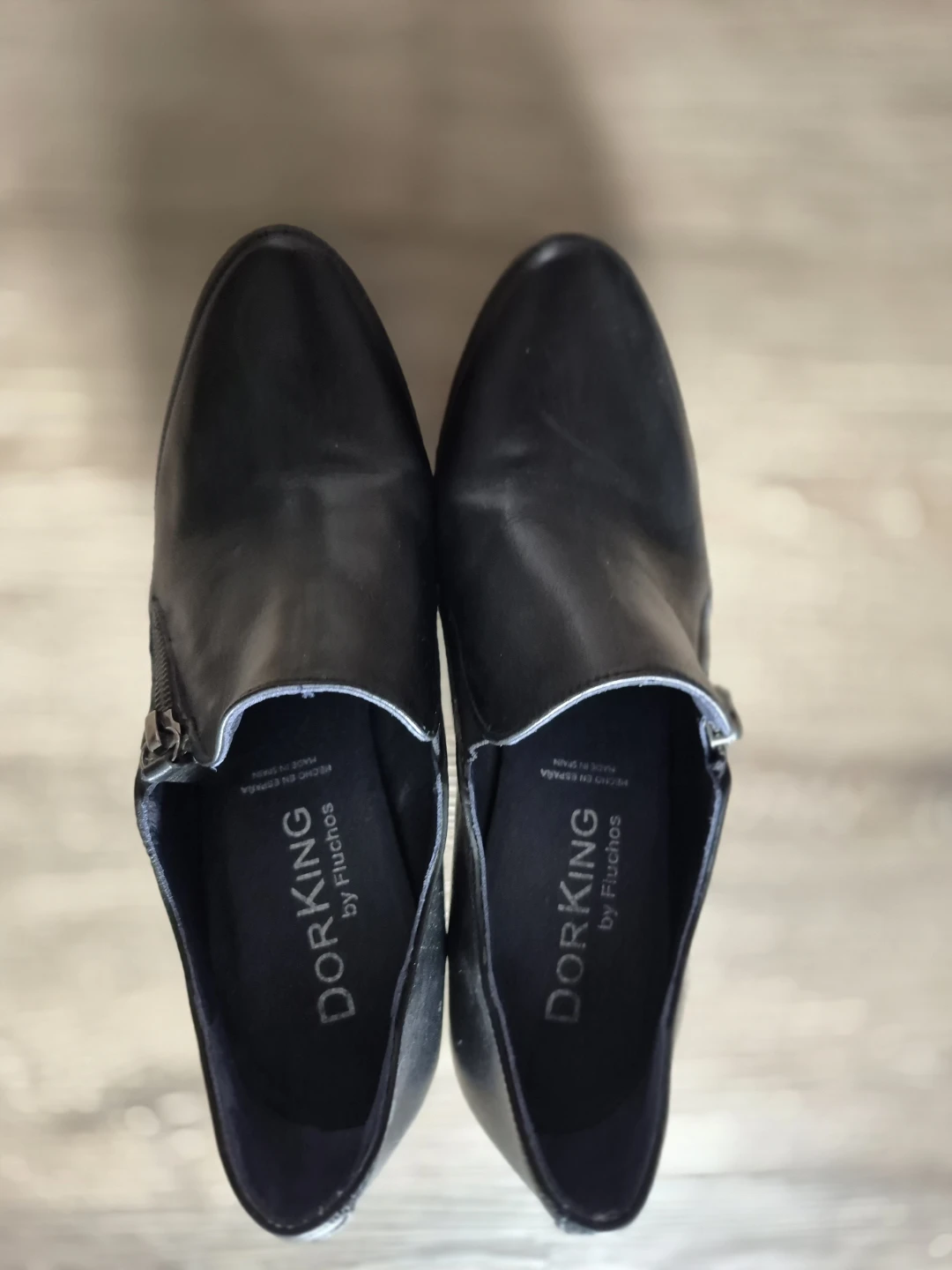 Dorking by Fluchos Black Leather Ankle Boots