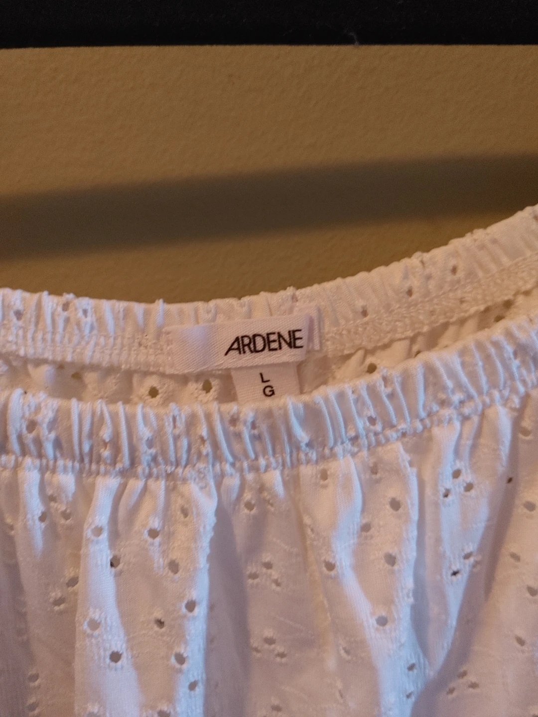Ardene White Broderie Anglaise Off-the-Shoulder Top - Size L - photo 3