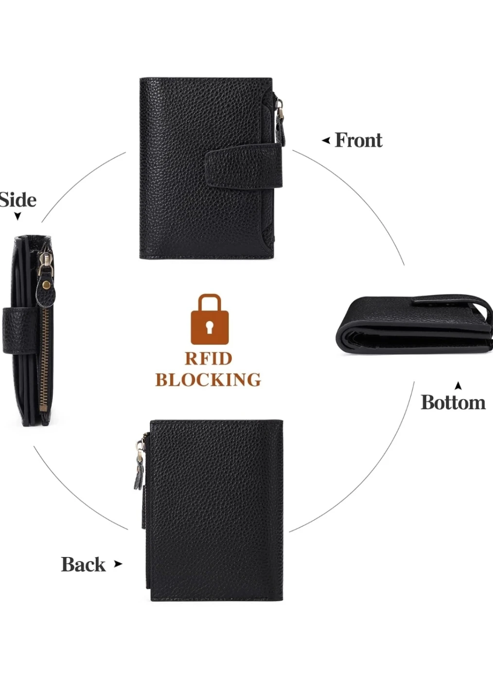 NEW Leather Wallet Bifold Compact RFID Blocking Purse - photo 3