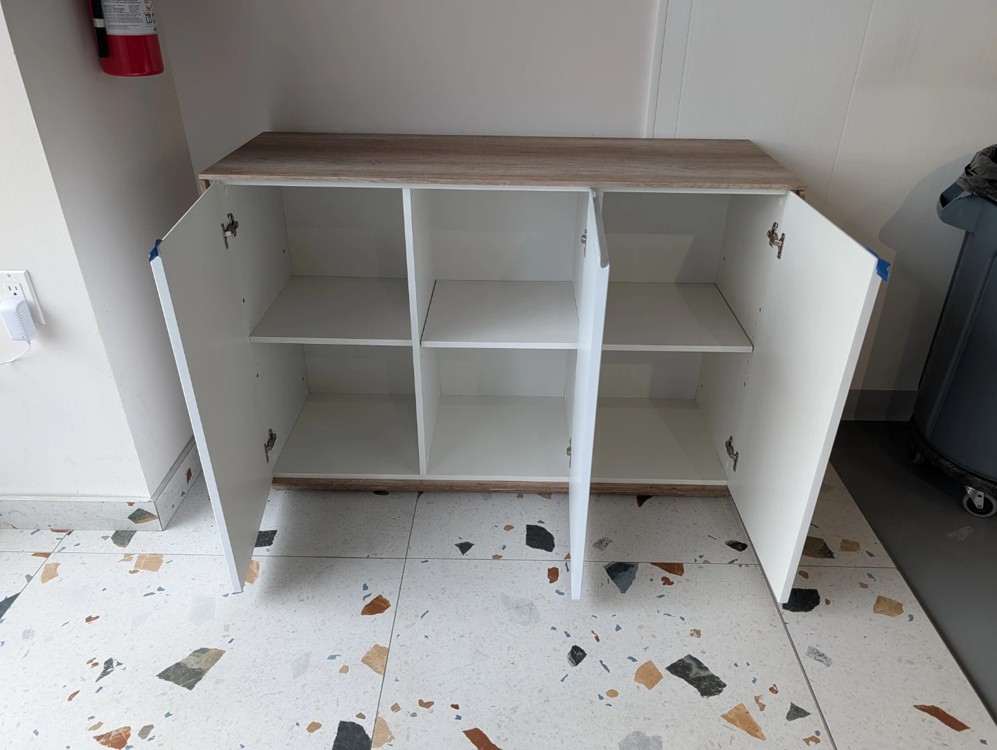 White Cabinet with Wood Top - photo 2