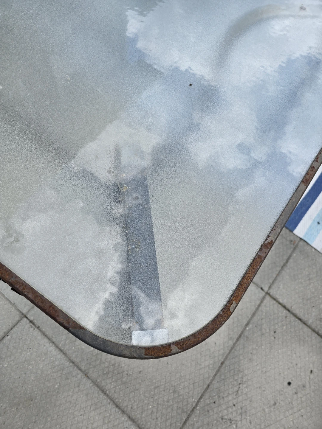 Glass Top Patio Table with Metal Frame - photo 3