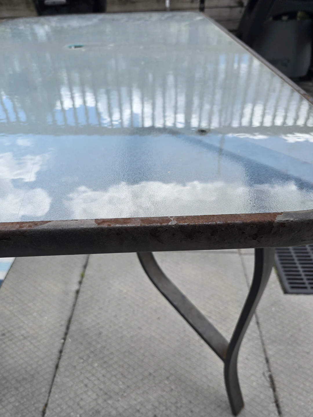 Glass Top Patio Table with Metal Frame - photo 4
