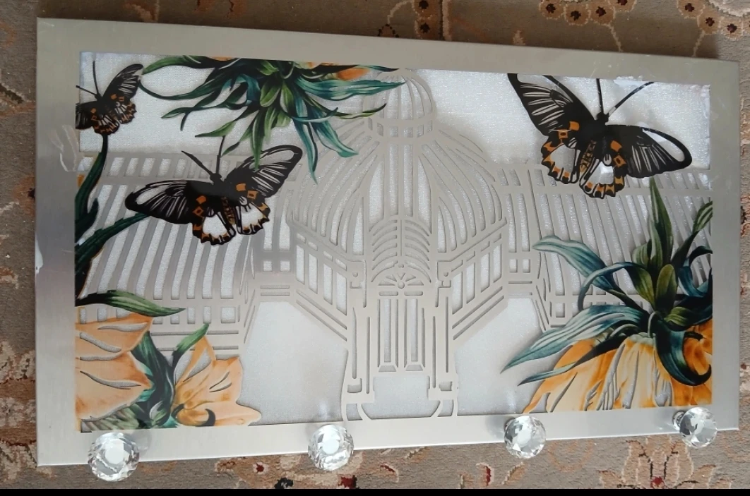 Decorative Wall Art with Butterflies and Greenhouse Design