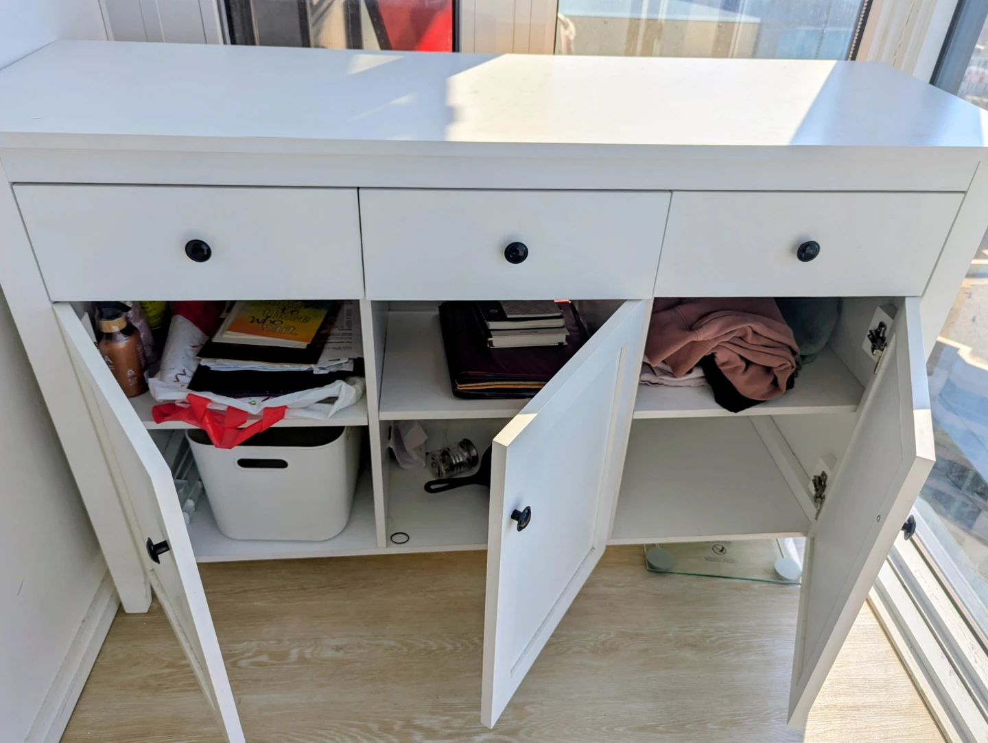 White 3-Drawer 3-Door Sideboard Cabinet