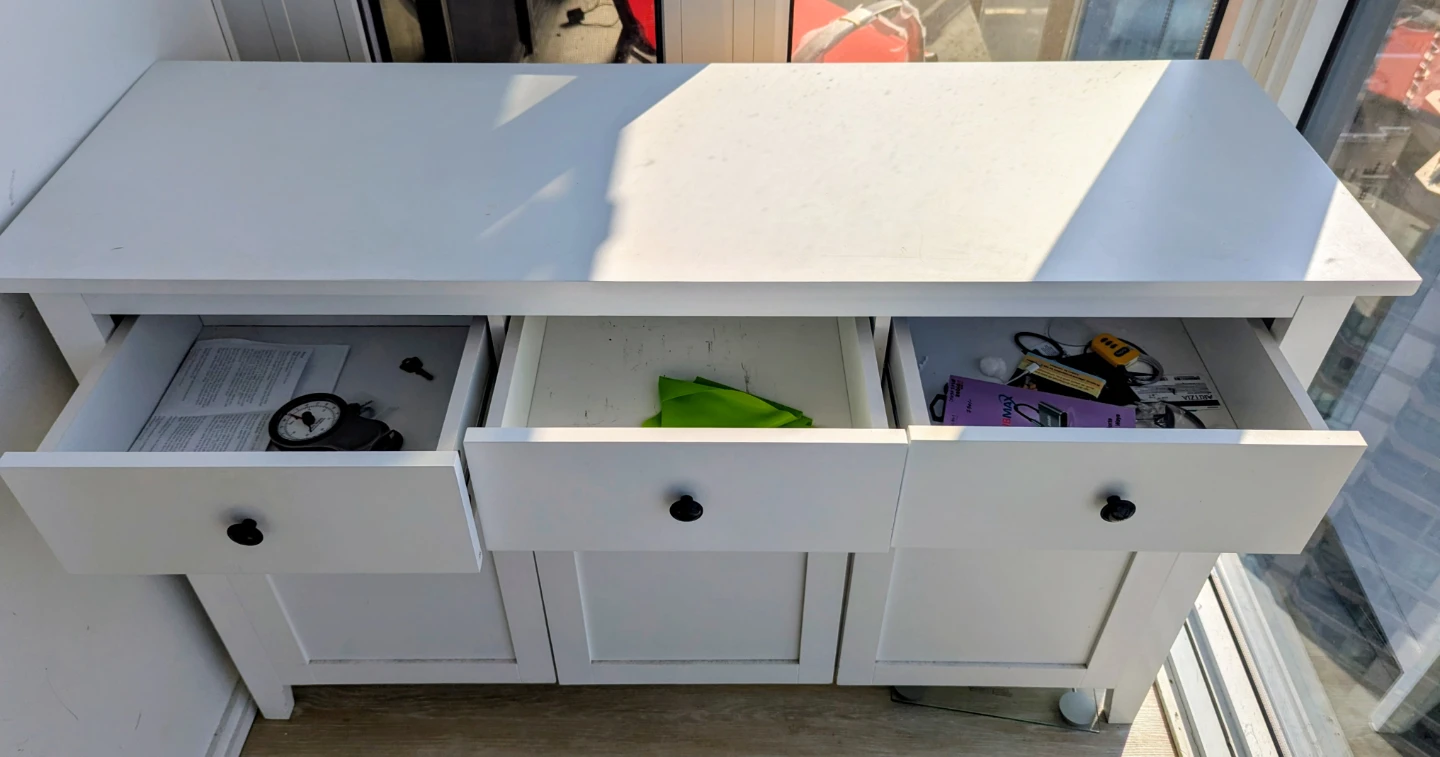 White 3-Drawer 3-Door Sideboard Cabinet - photo 3
