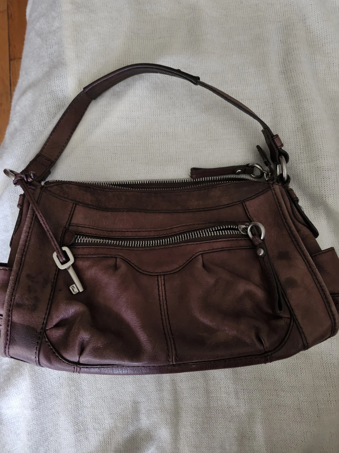 Fossil Brown Leather Shoulder Bag