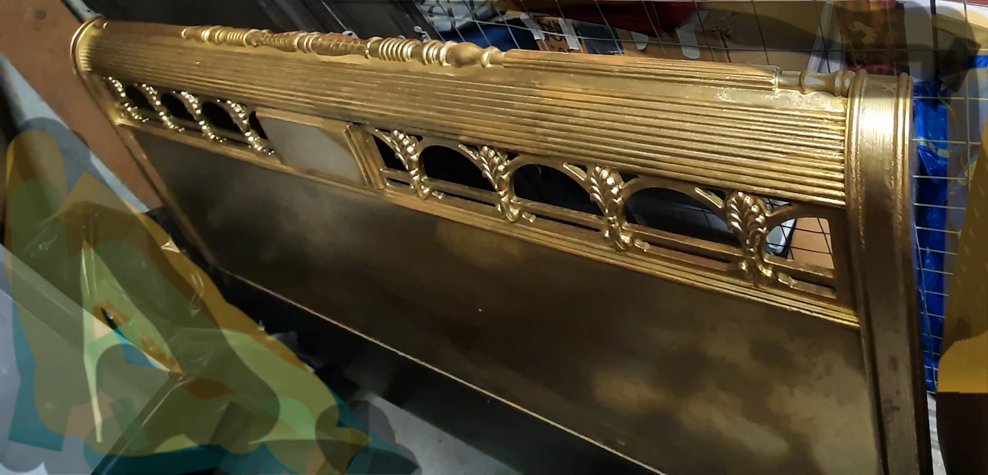 Antique Gold Metal Headboard1950 s double bed