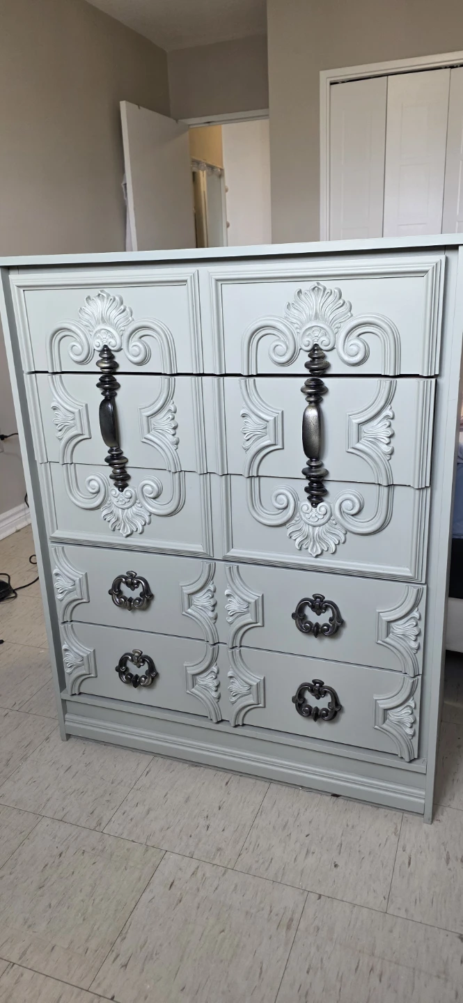 Solid wood Sage Green color dresser