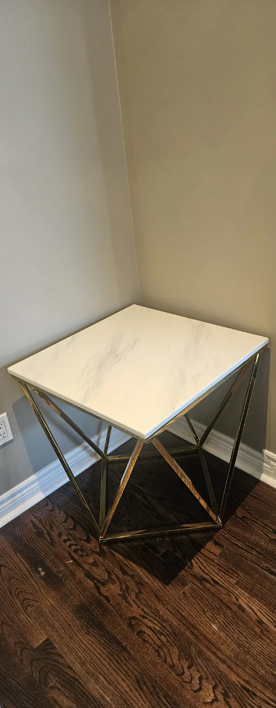 Marble Top Coffee Table with Gold Base