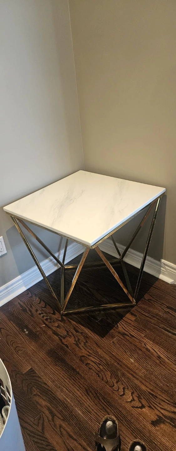Marble Top Coffee Table with Gold Base - photo 2