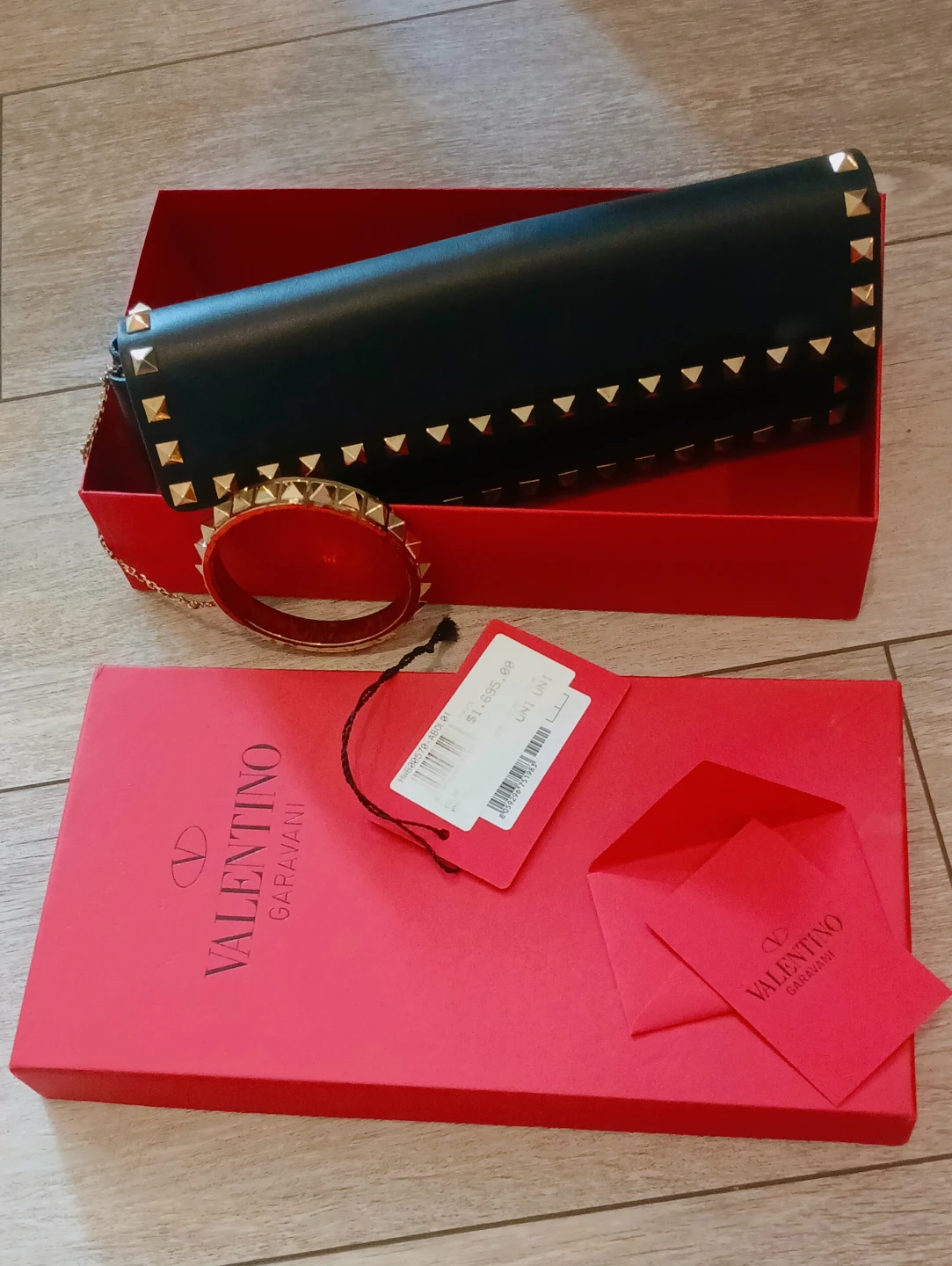 Valentino Garavani Rockstud Clutch with Bracelet