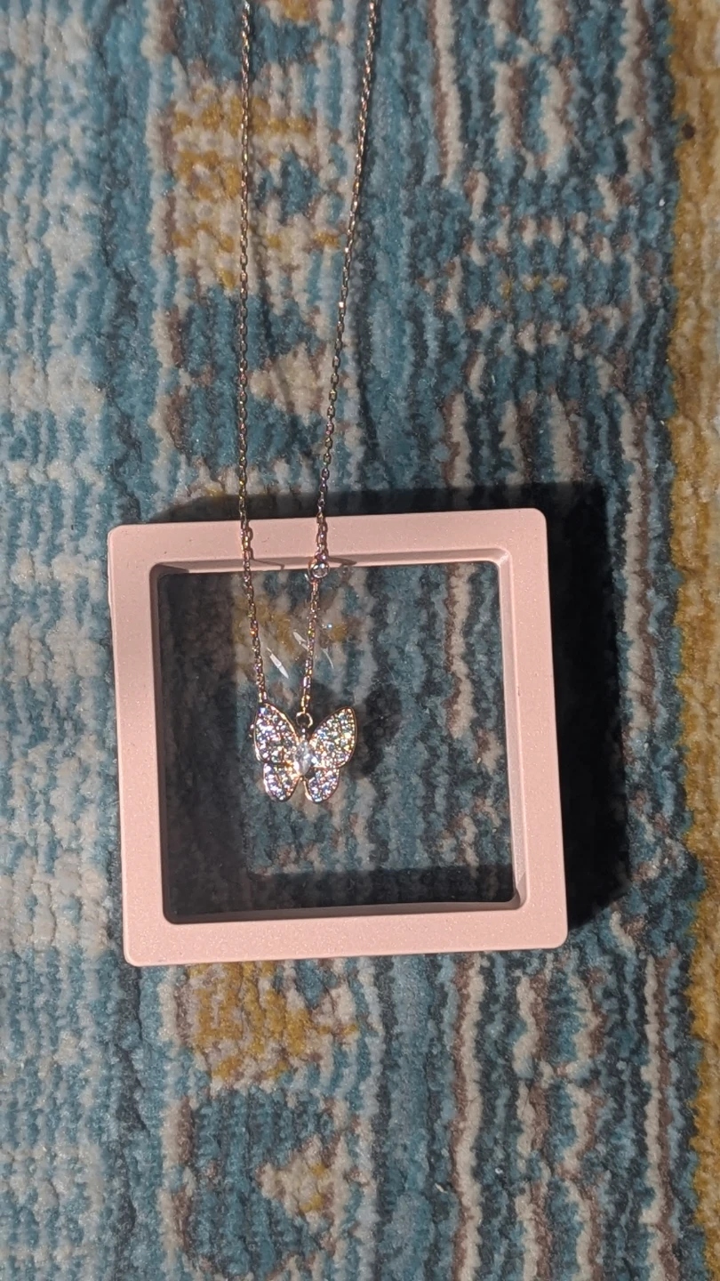 Rose Gold Butterfly Pendant Necklace