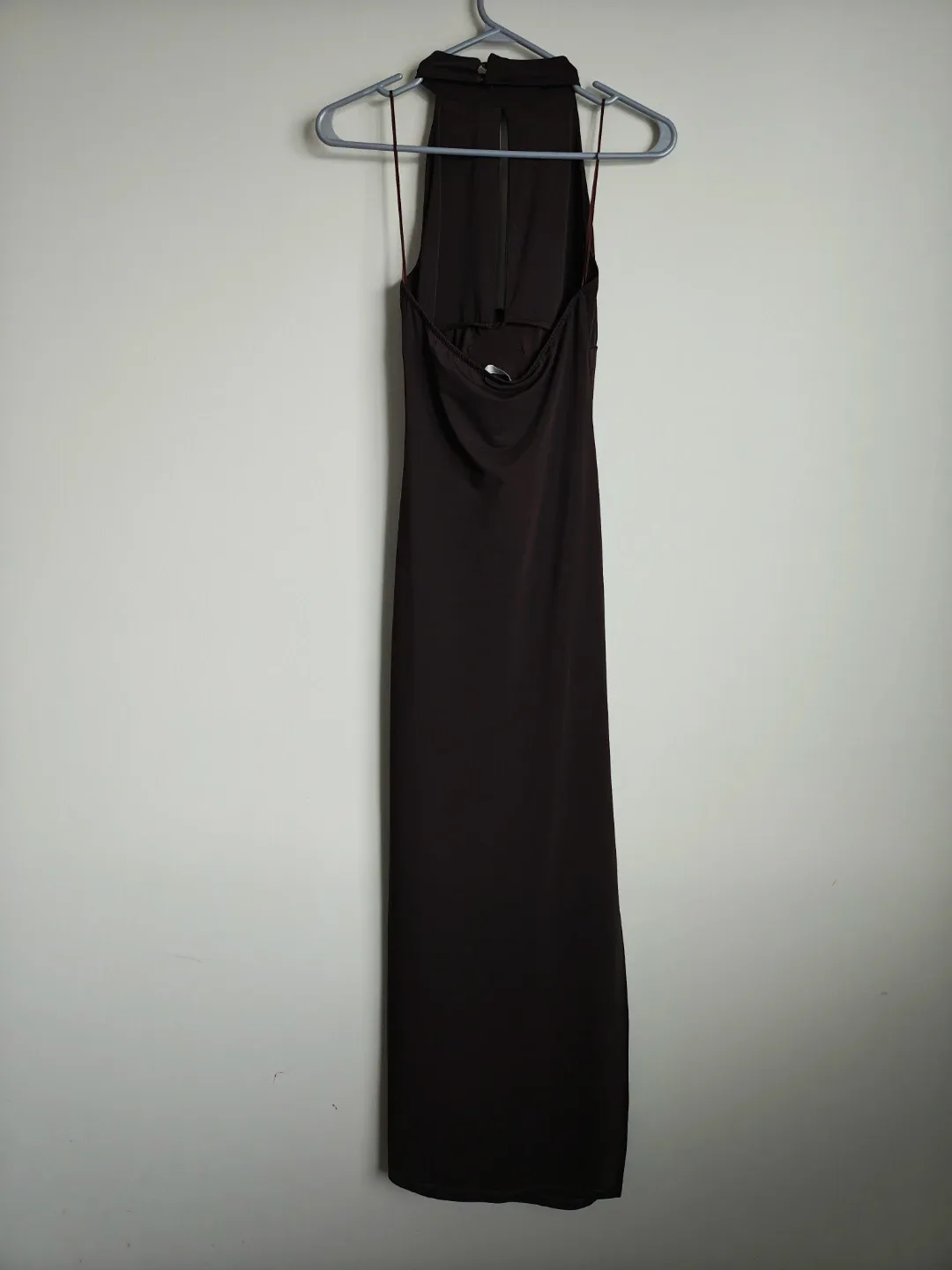 Zara Brown Halter Neck Maxi Dress with Rose Detail - Size M - photo 3