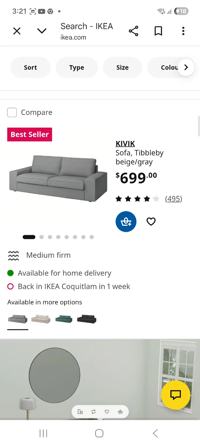 Beautiful IKEA KIVIK sofa in great condition. - photo 3