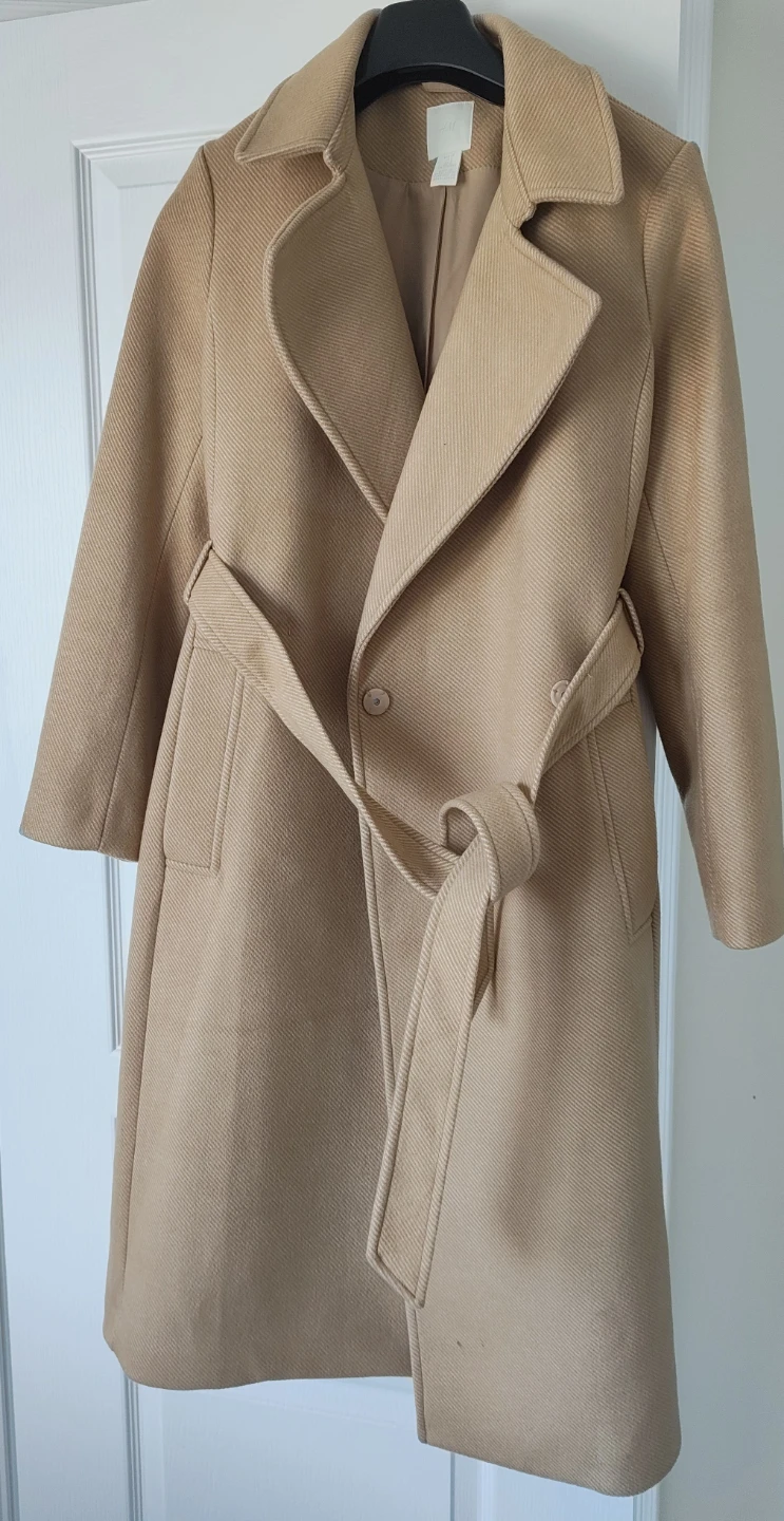 H&M Beige Wool Blend Coat
