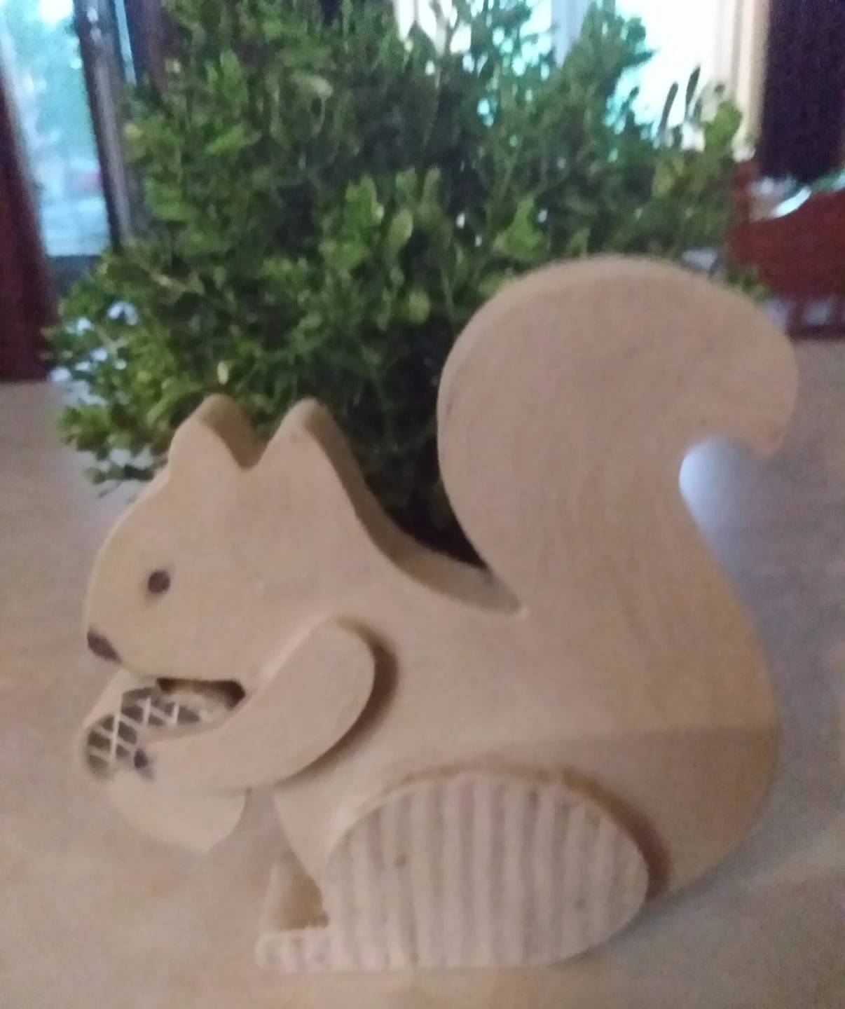 Wooden Squirrel Figurine with Nut - photo 2