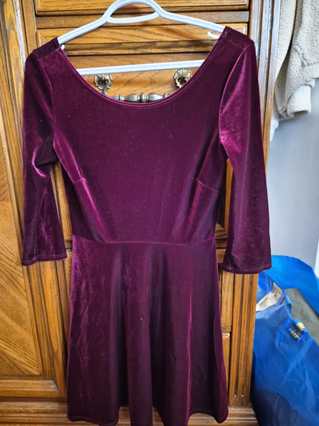 Velvet Dress - Burgundy