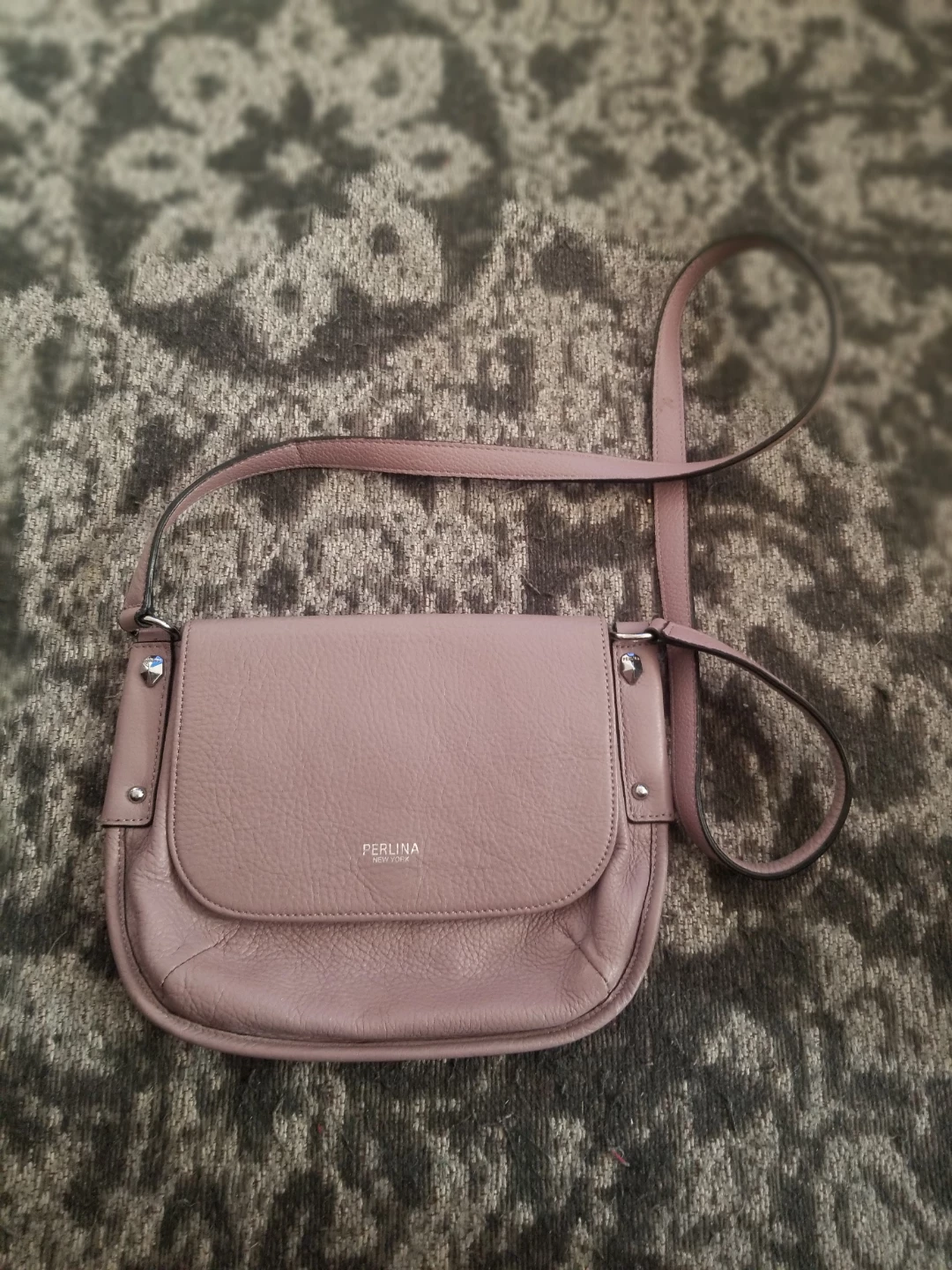 Perlina Leather Crossbody Bag - Dusty Rose