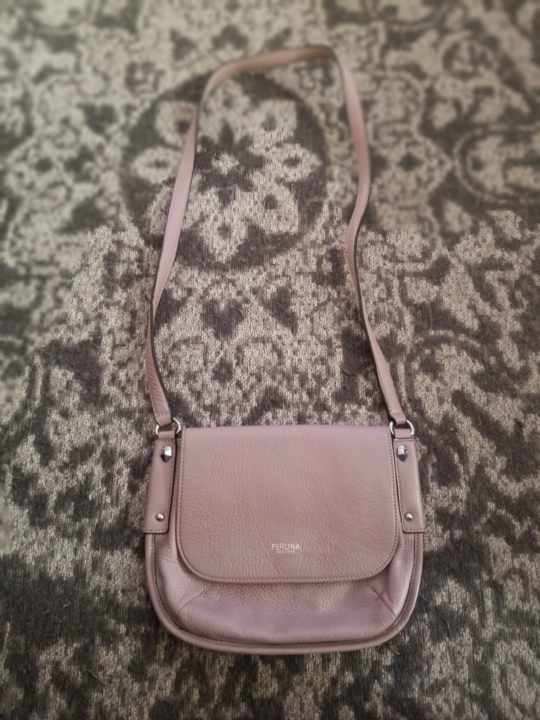 Perlina Leather Crossbody Bag - Dusty Rose - photo 2