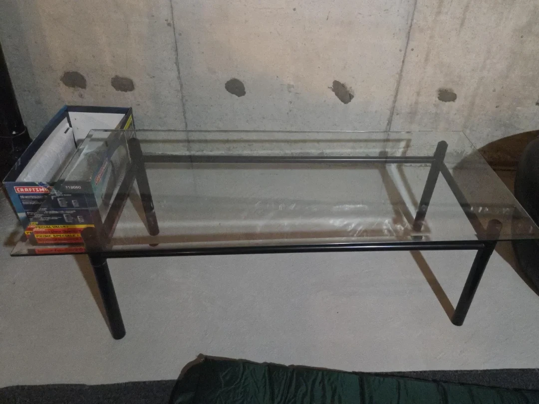Glass and Metal Coffee Table