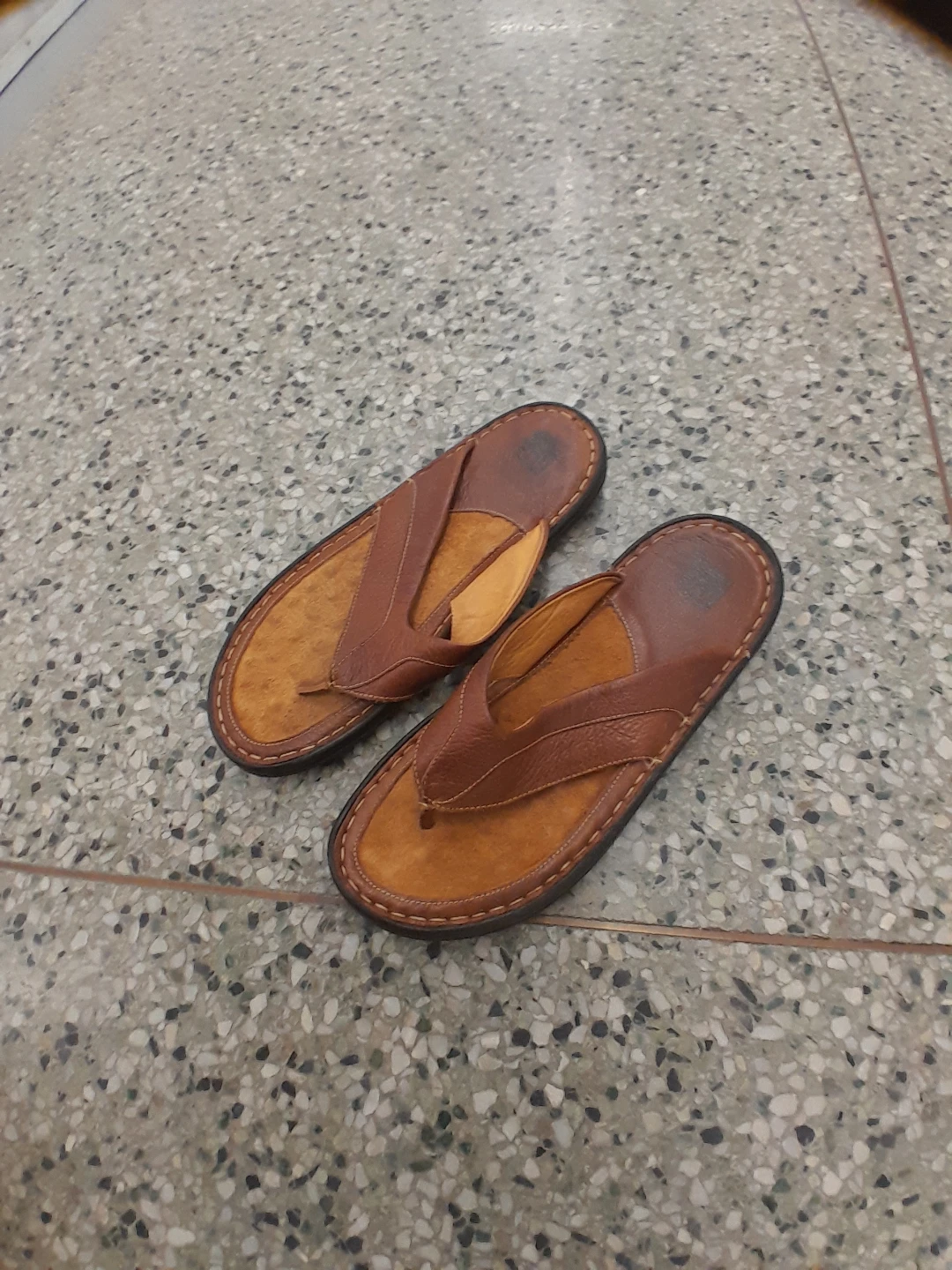Brown Leather Flip Flops Original J&M Size 11