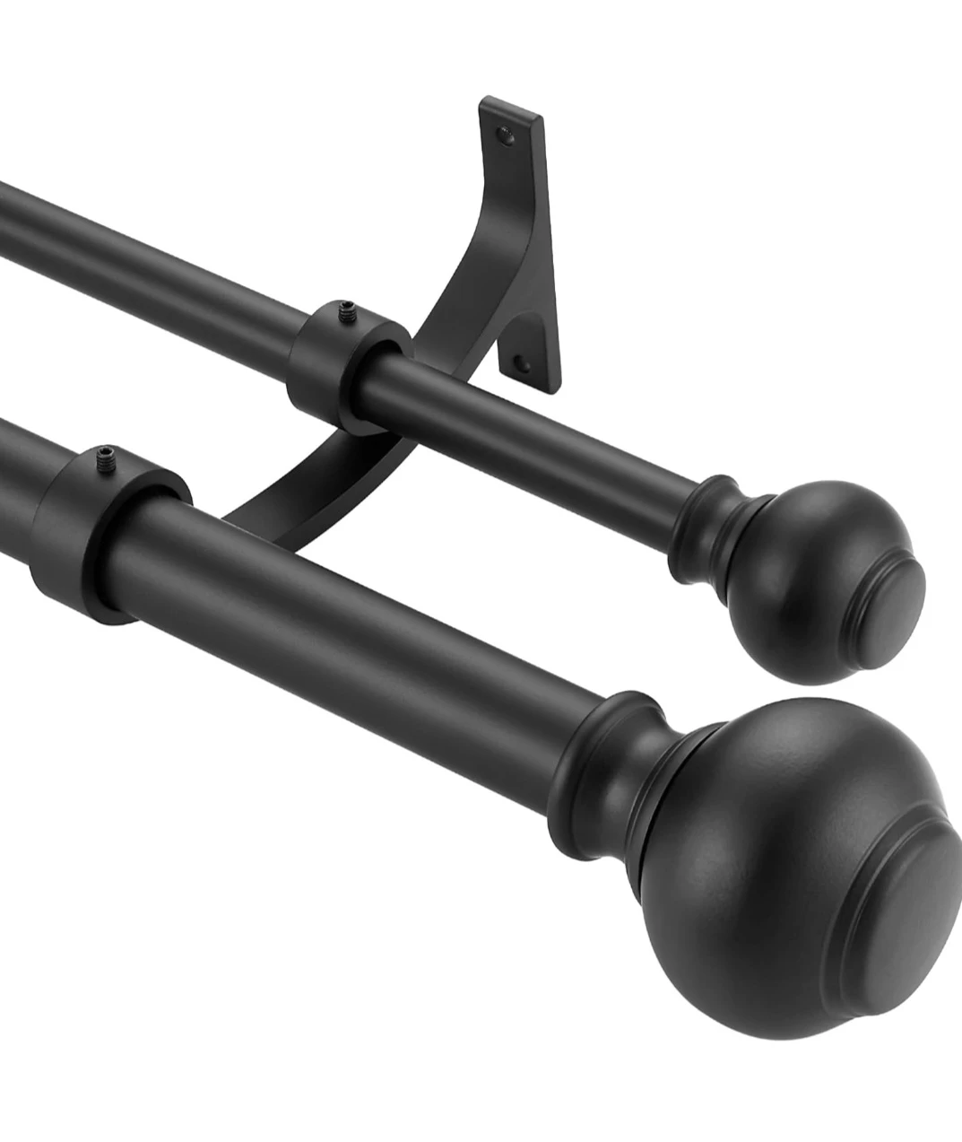 Double Curtain Rods Adjustable Telescoping Heavy Duty 84"×120"