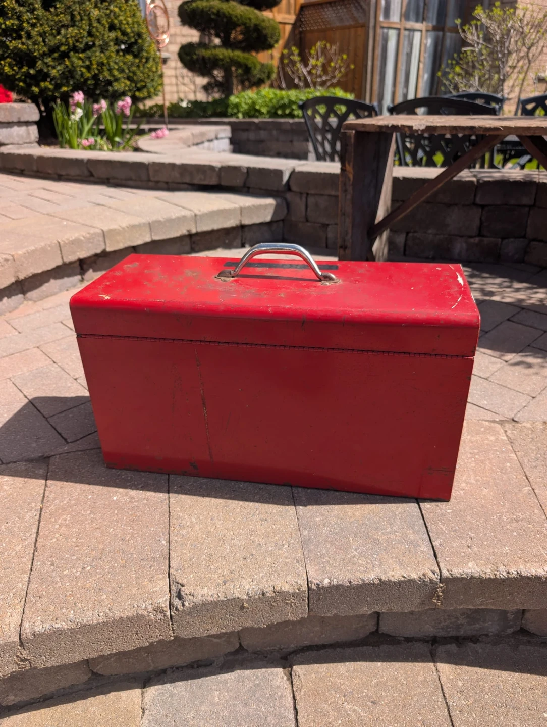 Beach Red Metal Tool Chest Box with Drawers - photo 3