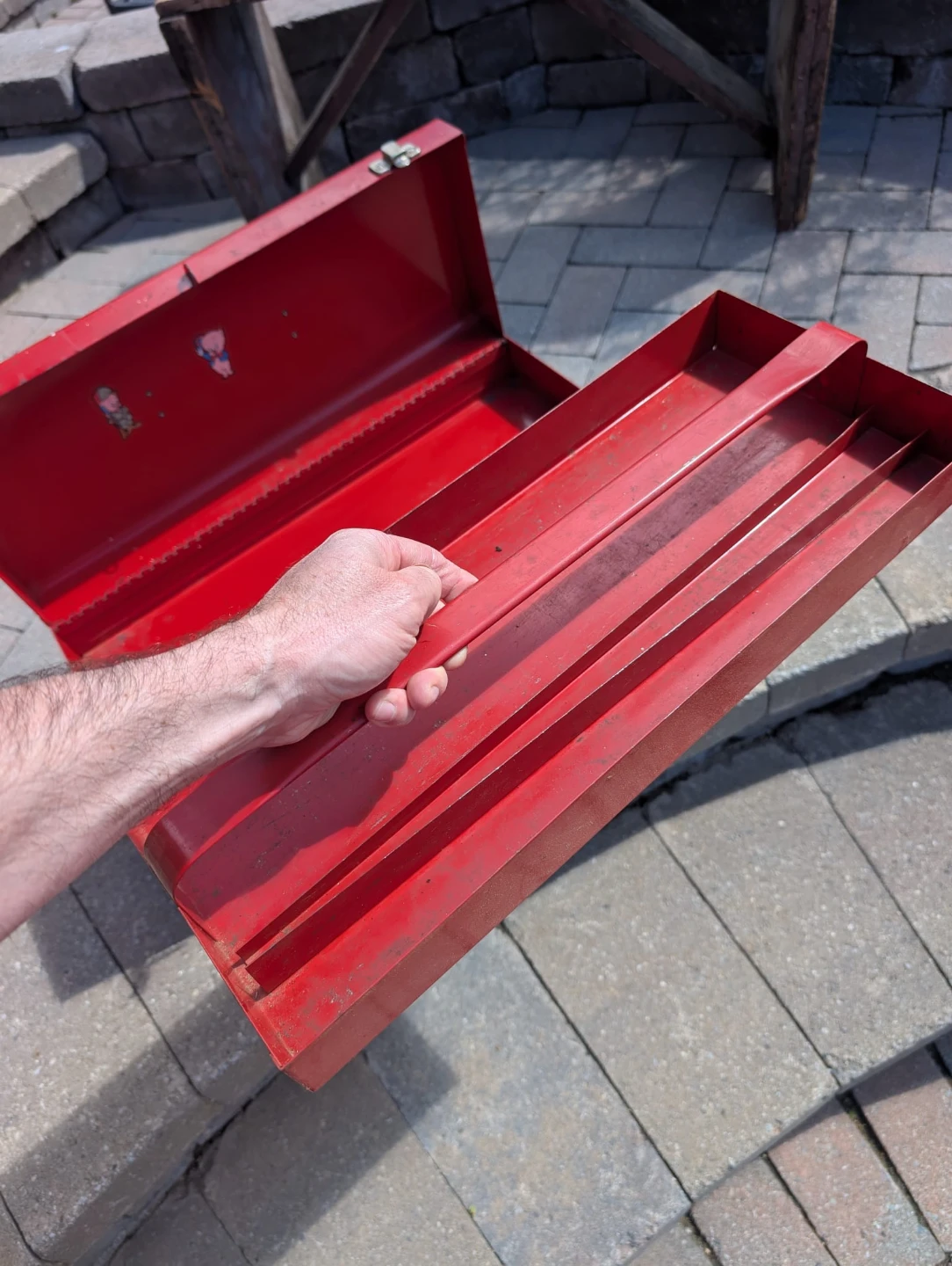Beach Red Metal Tool Chest Box with Drawers - photo 4