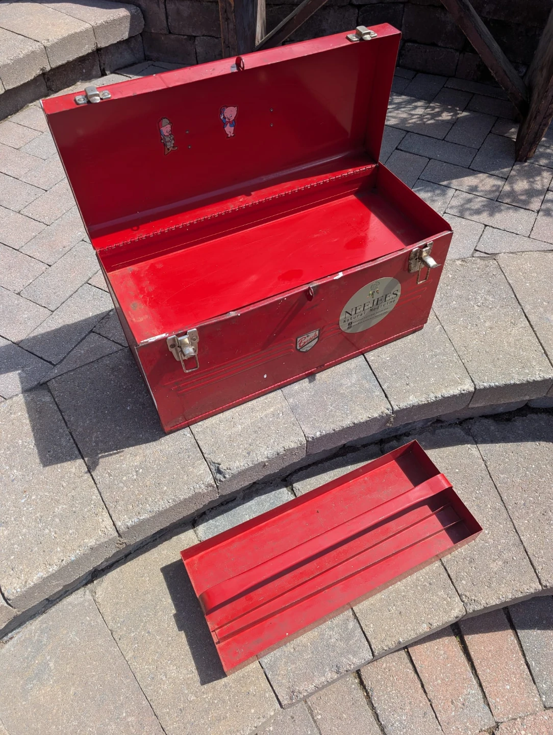 Beach Red Metal Tool Chest Box with Drawers - photo 5
