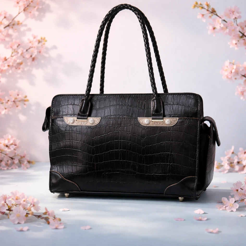 Sonoma Vintage Black Faux Alligator Purse
