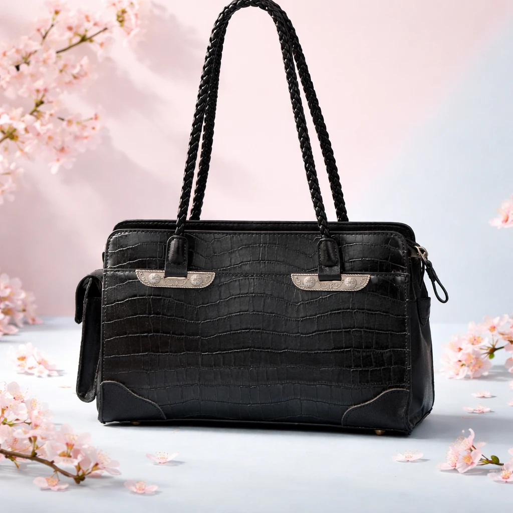 Sonoma Vintage Black Faux Alligator Purse - photo 3