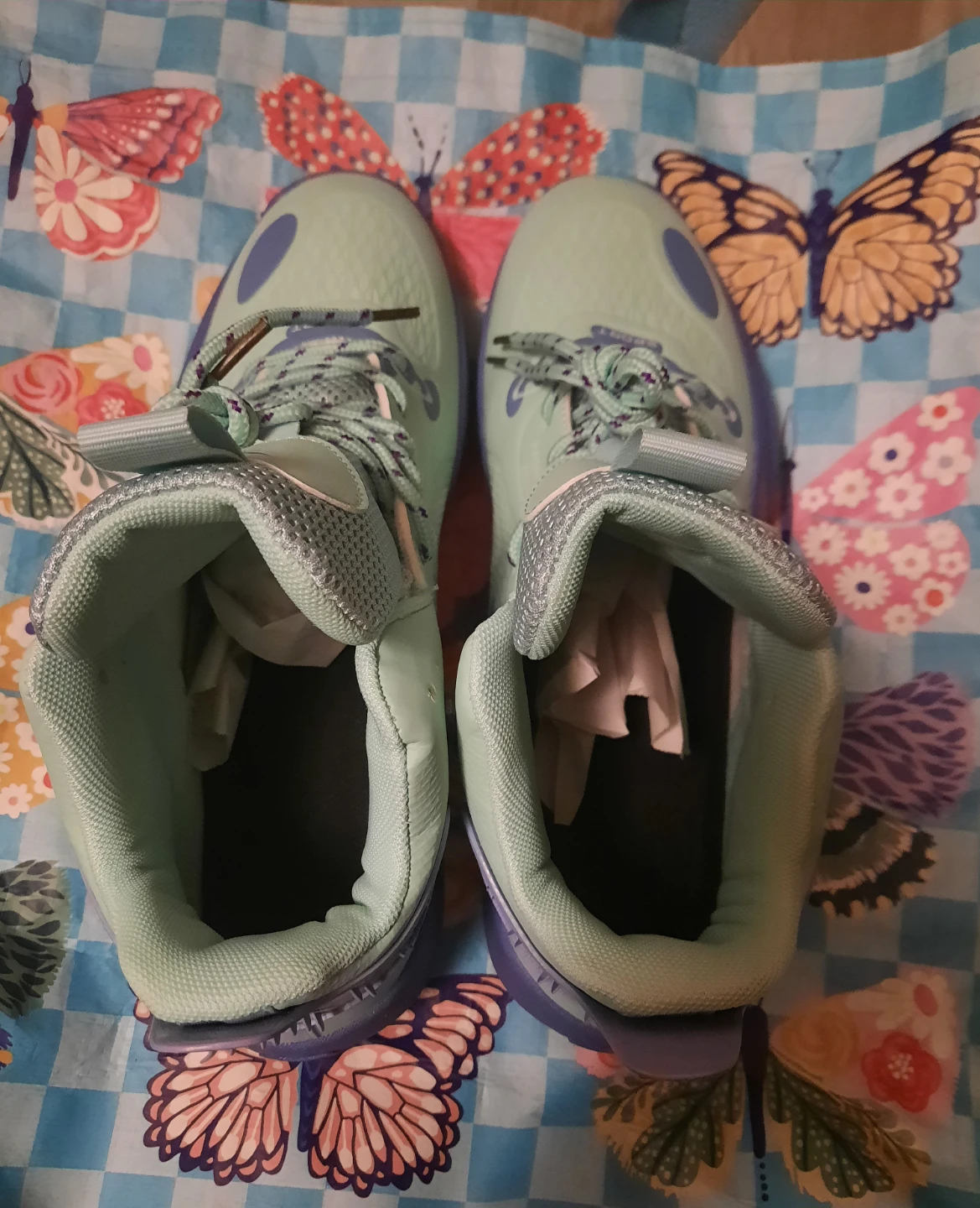 Li-Ning Basketball Shoes Mint Green and Purple