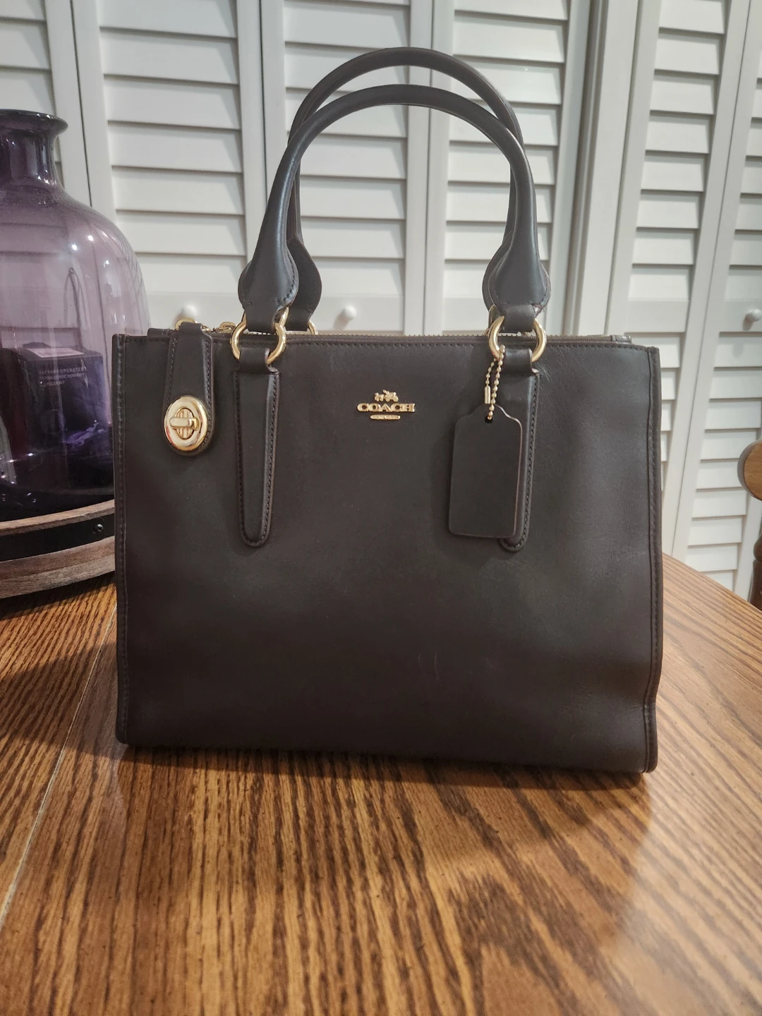 Coach brown Leather Tote Handbag