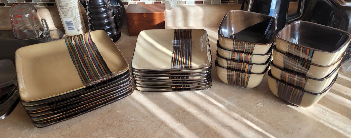 Joshua Maxwell Studio Square Plates and Bowls Set