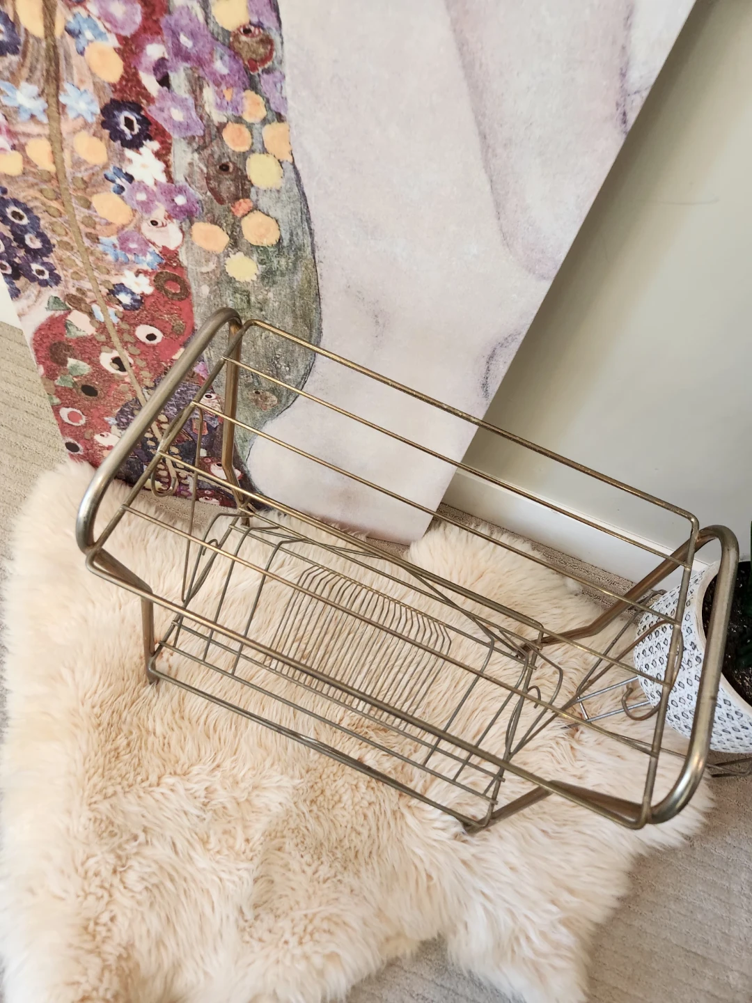 1960's METAL RECORD PLAYER STAND & Record STORAGE! - photo 2